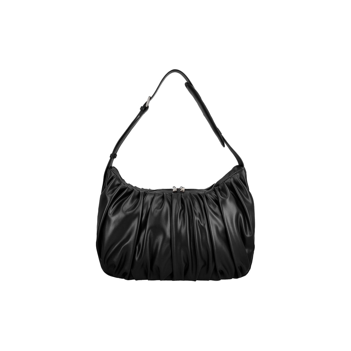 Leather Croissant Carryall (Black)