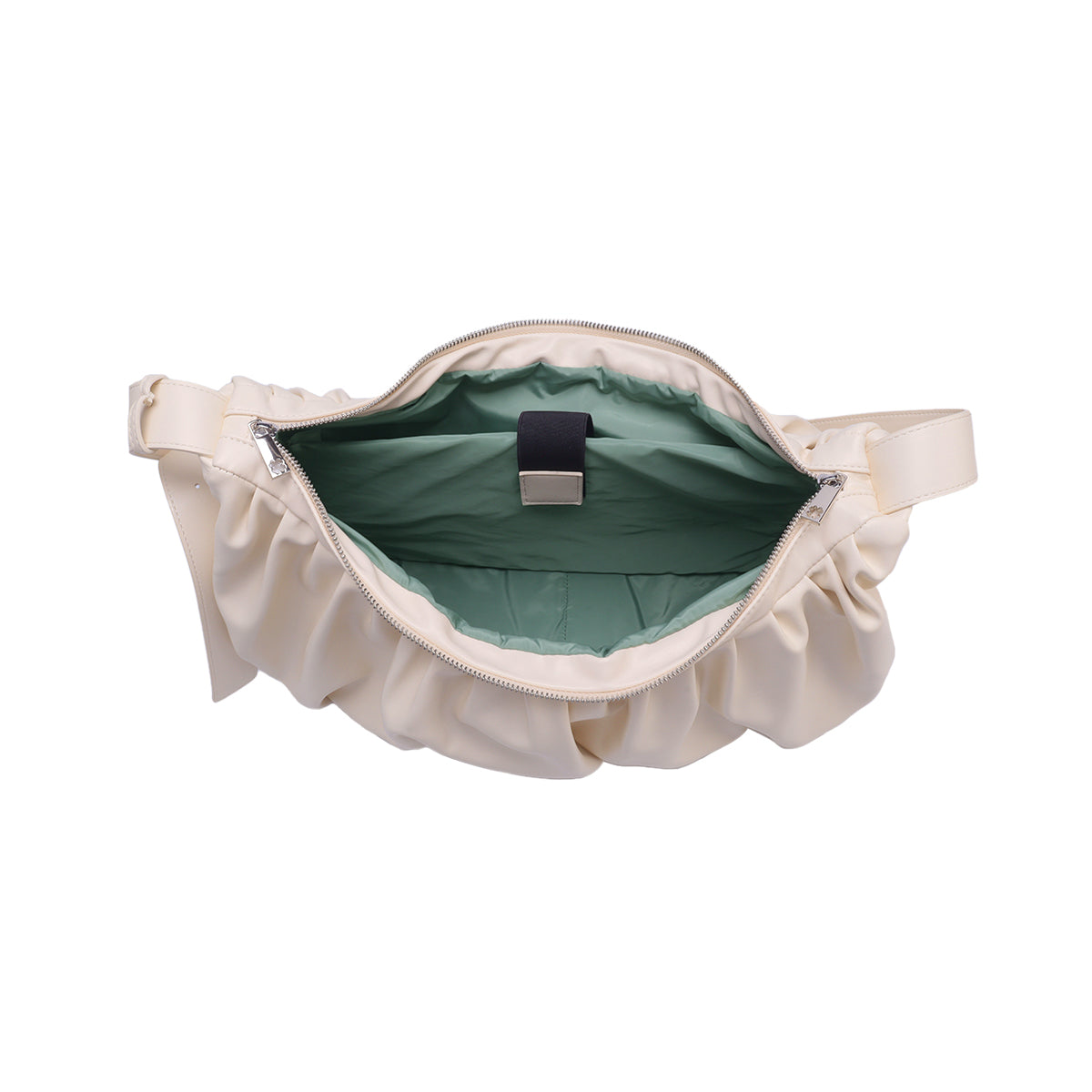 Leather Croissant Carryall (Cream)