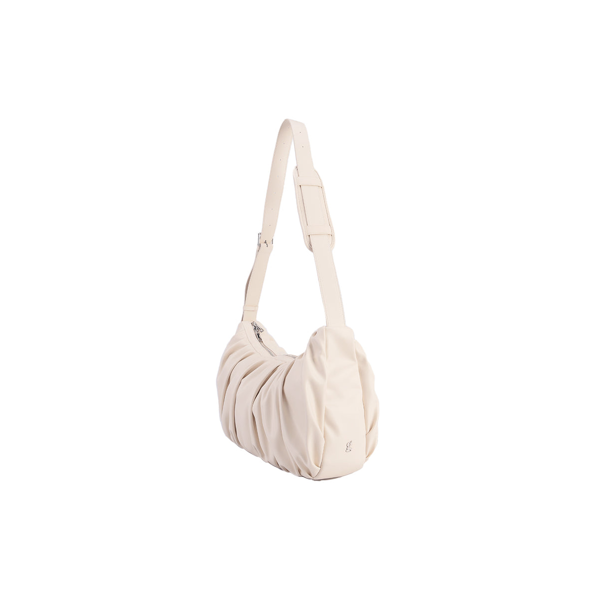 Leather Croissant Carryall (Cream)