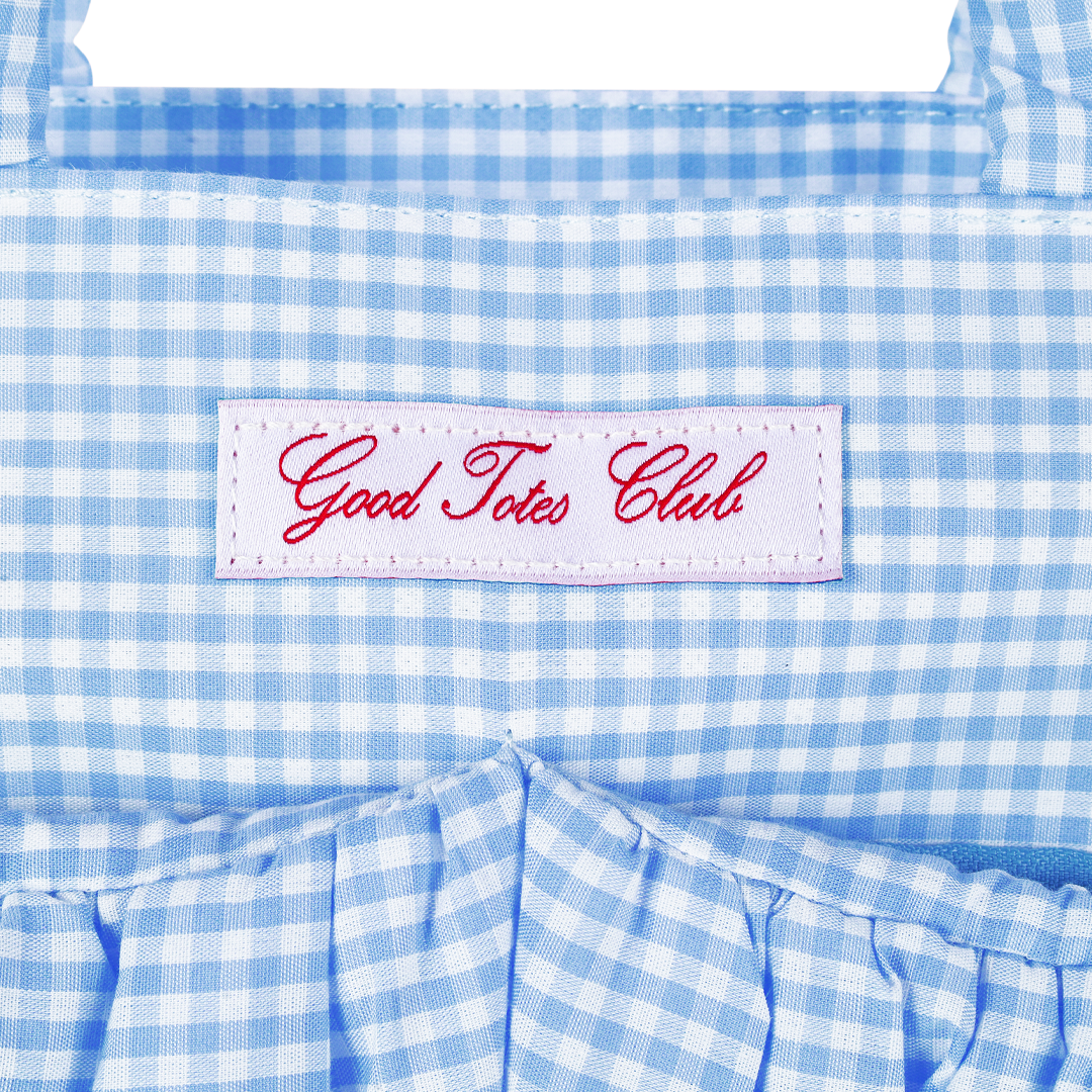 Mini Soufflé Tote (Blue Gingham)