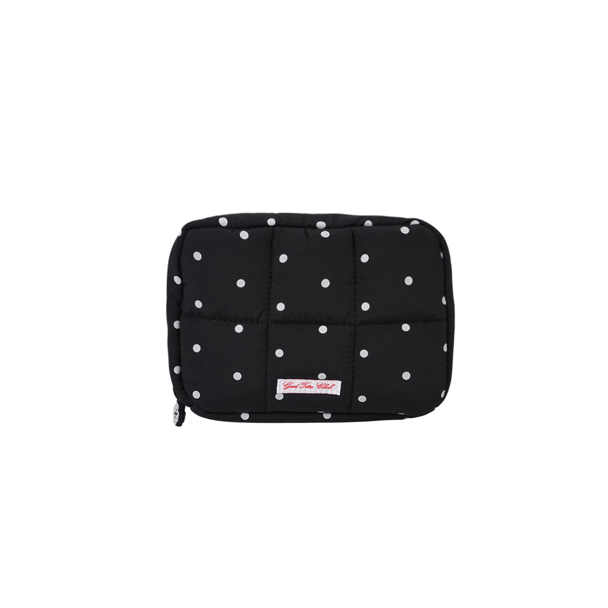 Jumbo Bread Puffer Pouch (Black Polka Dot)