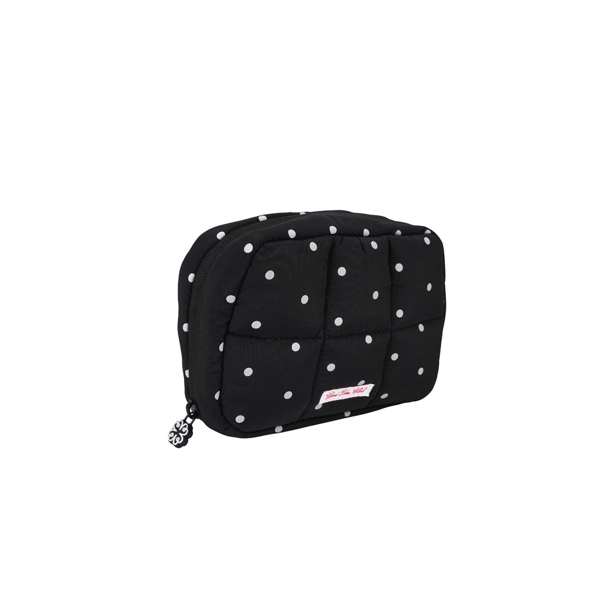 Jumbo Bread Puffer Pouch (Black Polka Dot)
