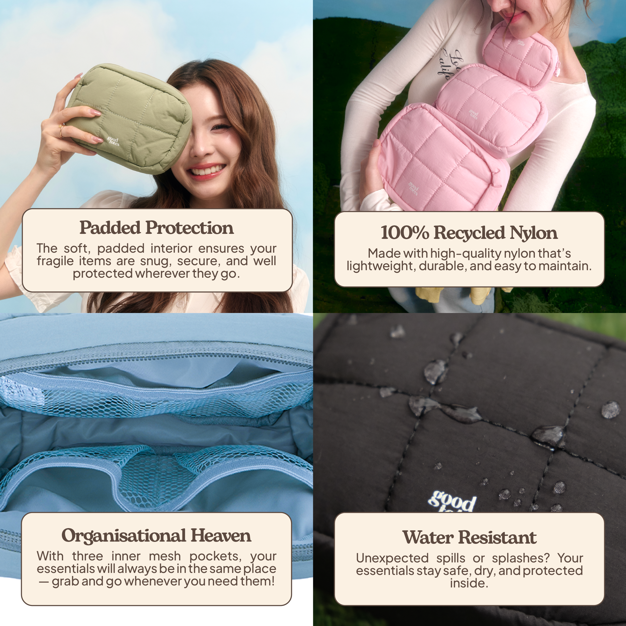 Jumbo Bread Puffer Pouch – Padded Travel & Tech Pouch – good totes Jumbo Bread Puffer Pouch – Padded Travel & Tech Pouch – good totes