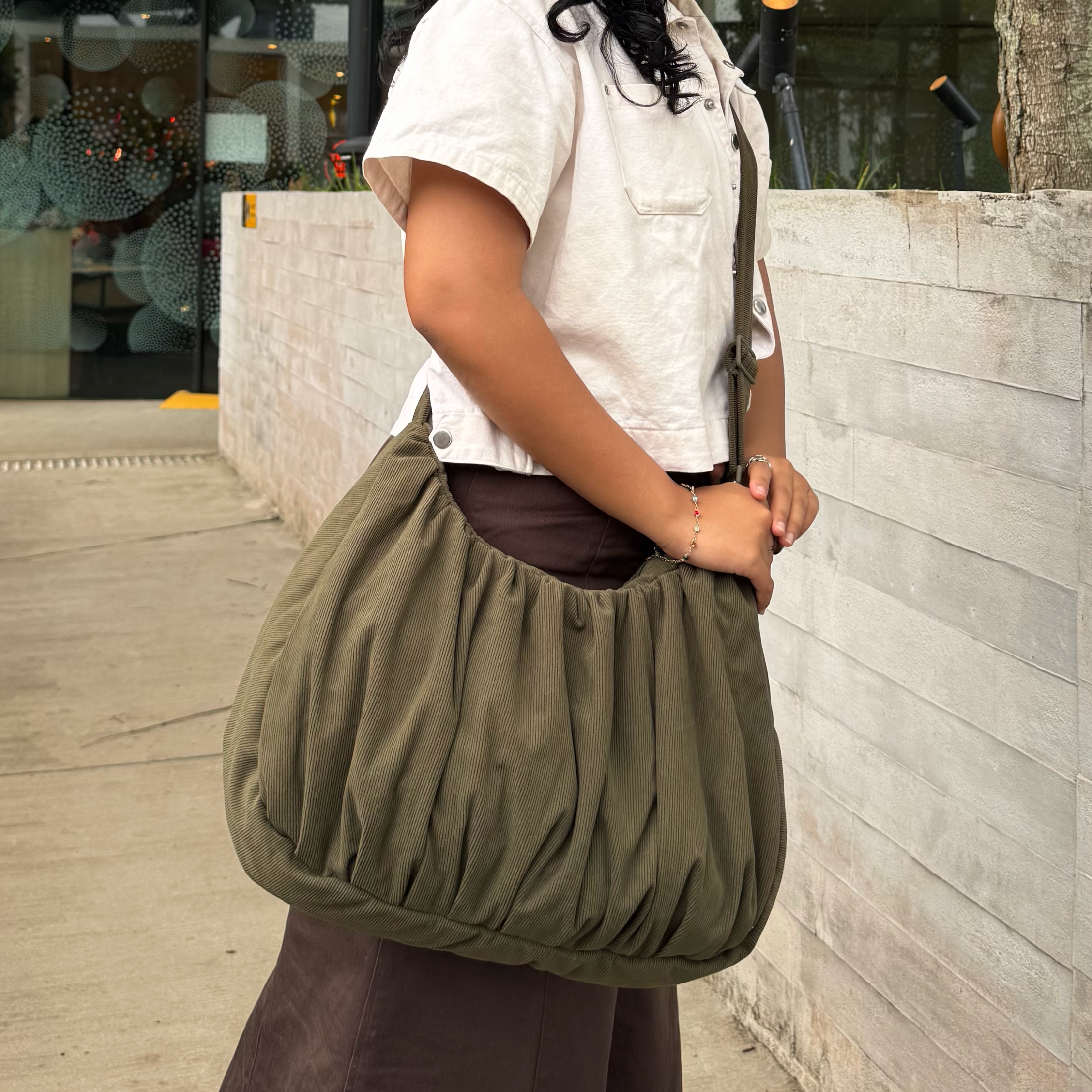 Large Croissant Sling (Corduroy Olive)