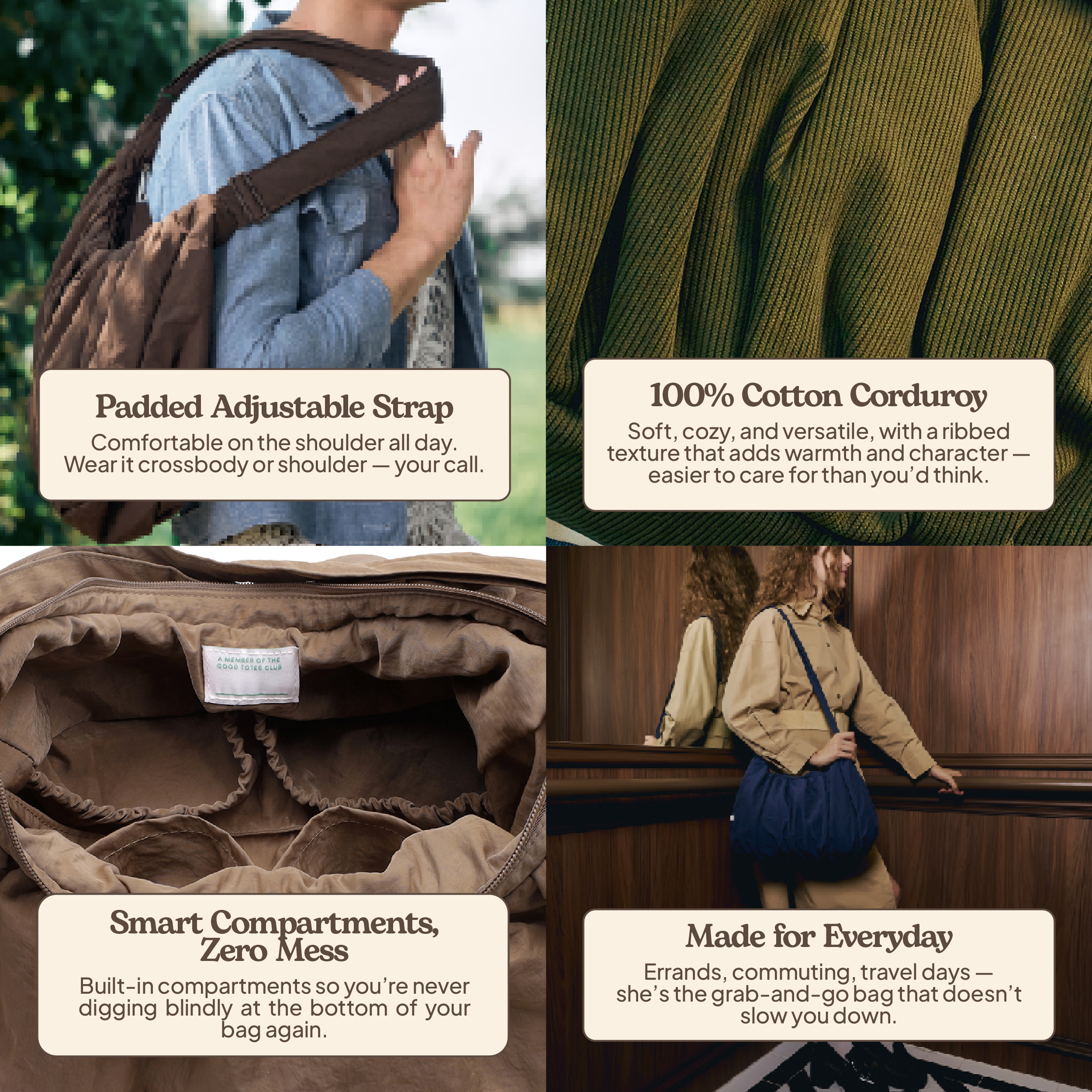 Large Croissant Sling (Corduroy Espresso)