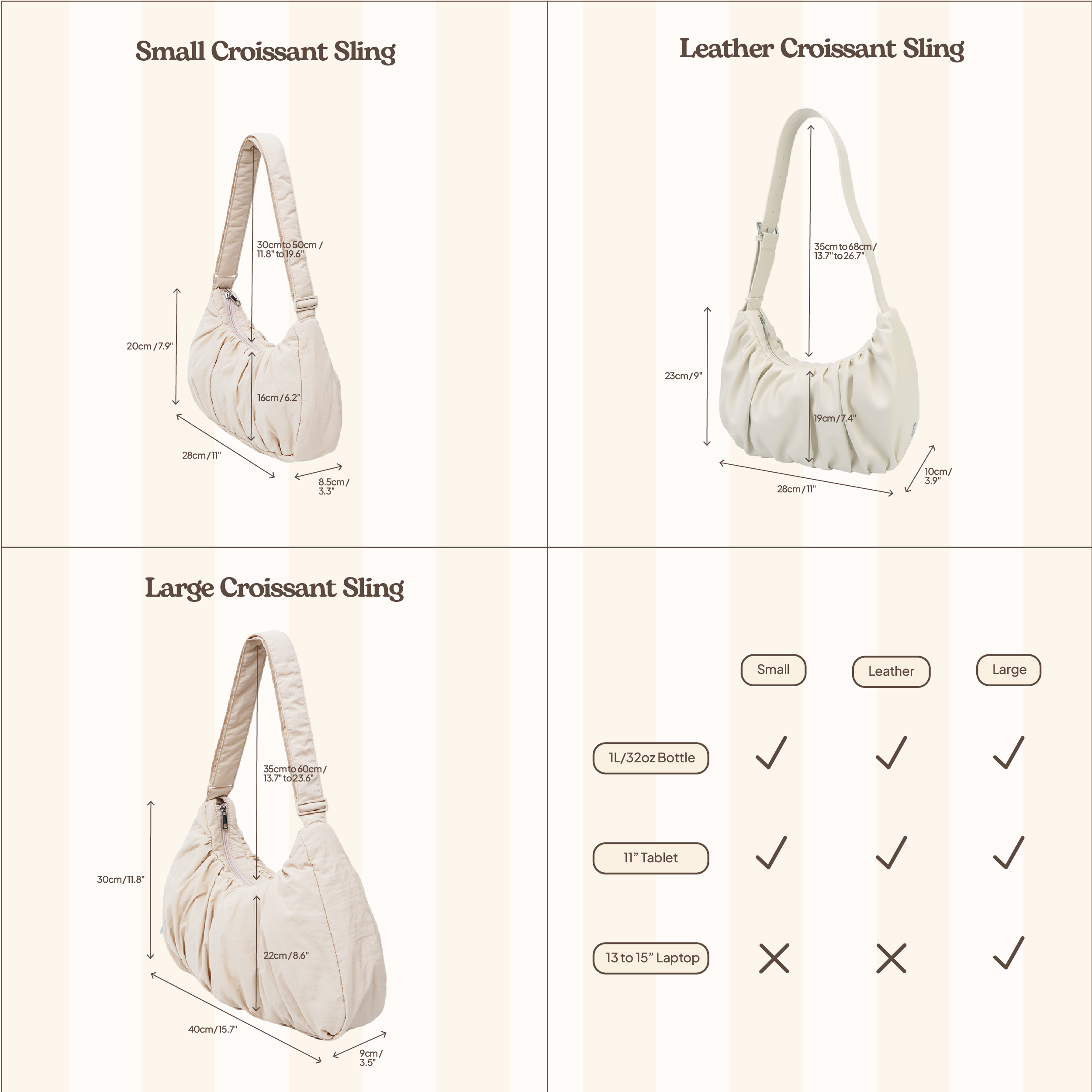 Small Croissant Sling (Navy)