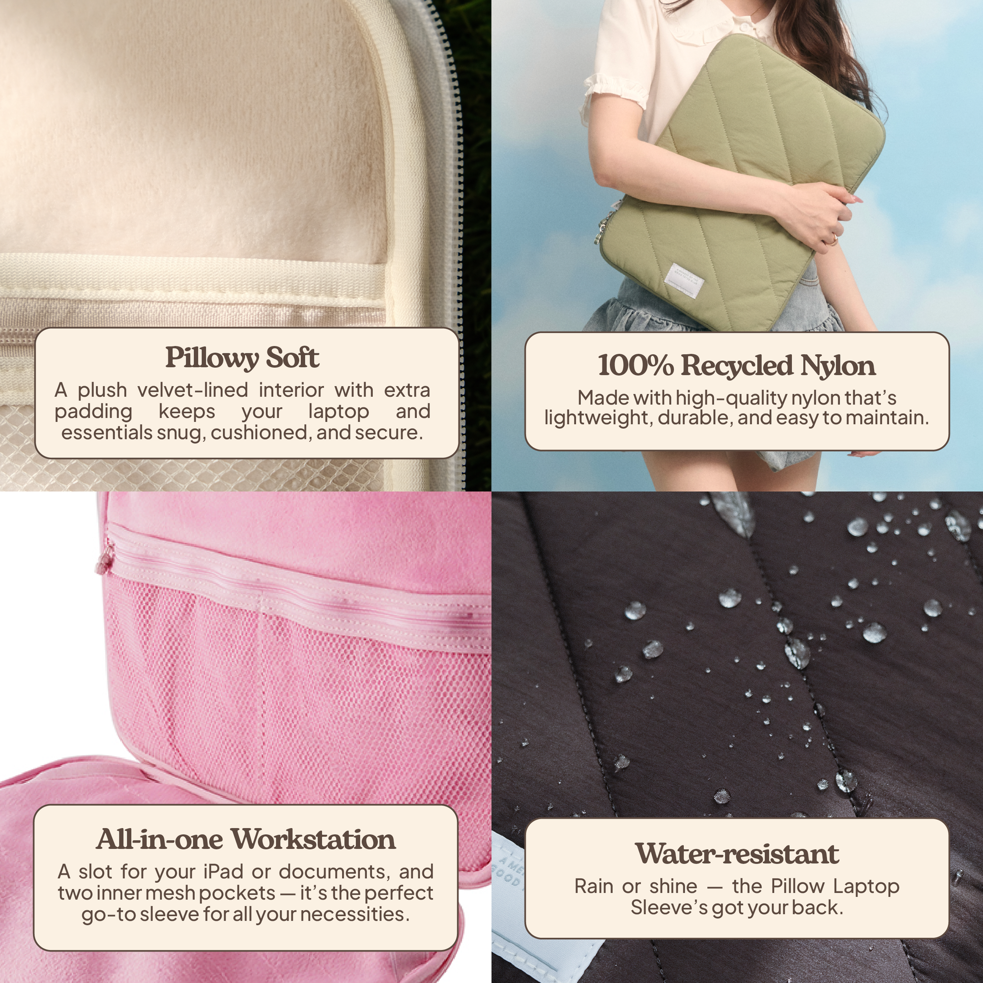 Pillow Laptop Sleeve (Sesame)