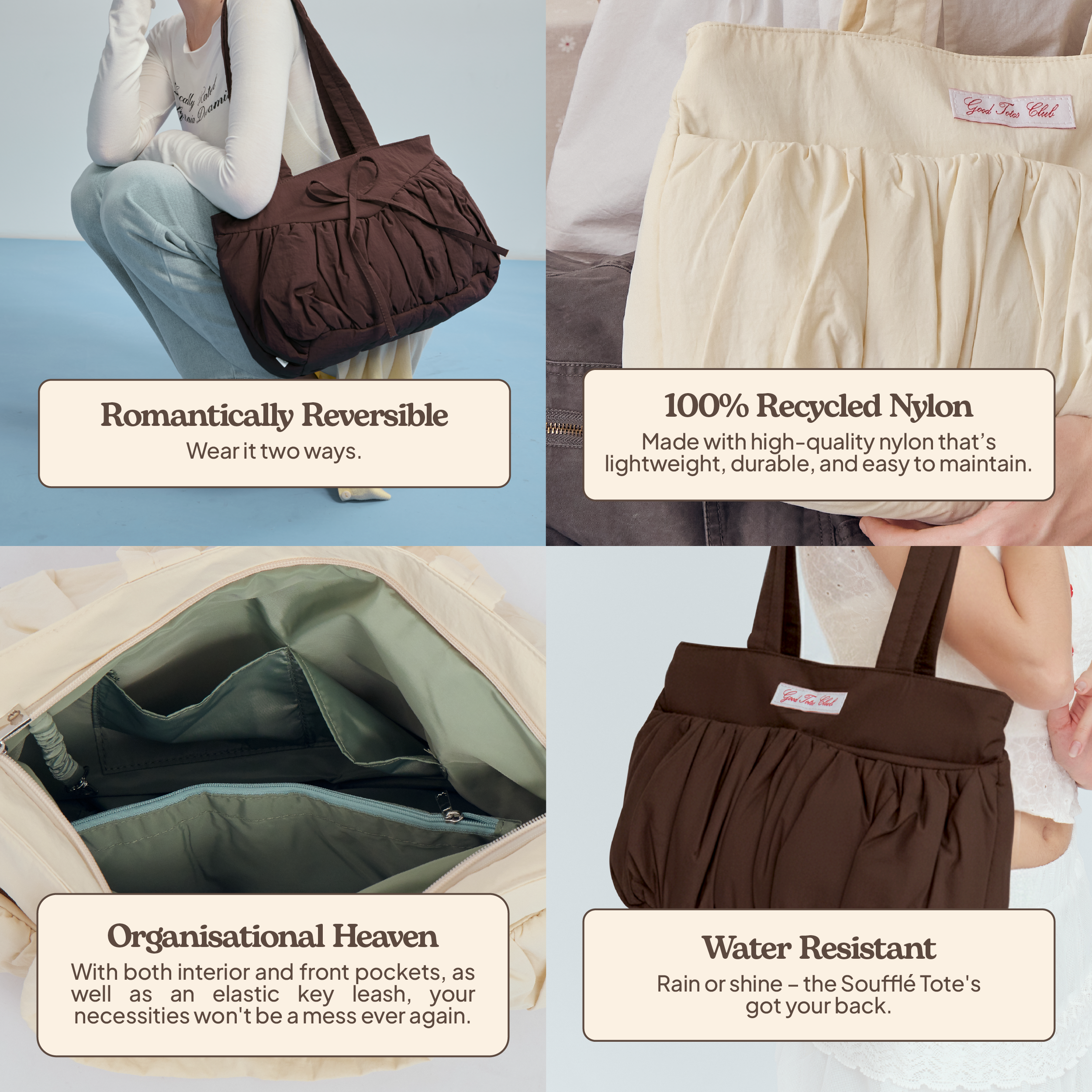 Large Soufflé Tote (Cream)