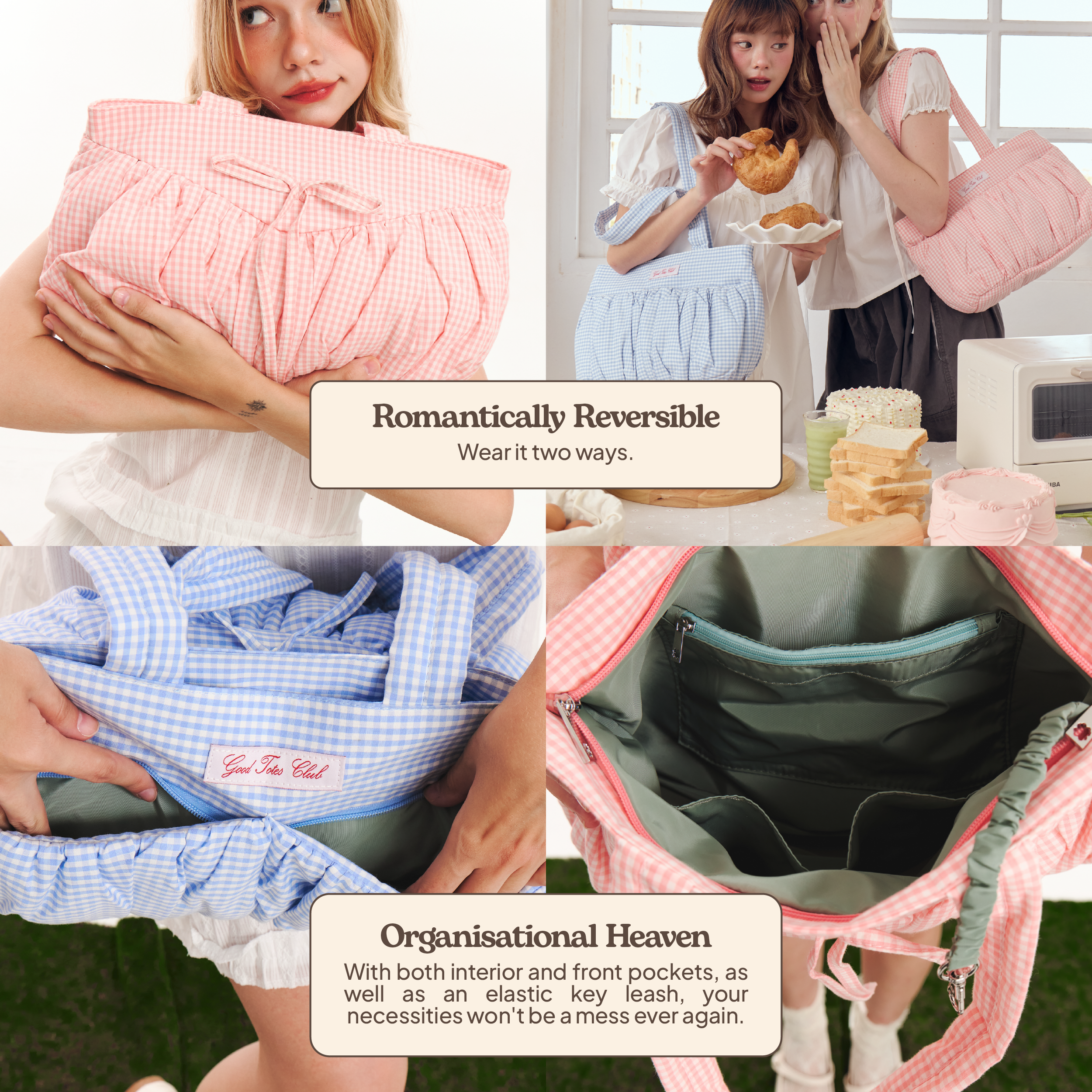 Mini Soufflé Tote (Pink Gingham)