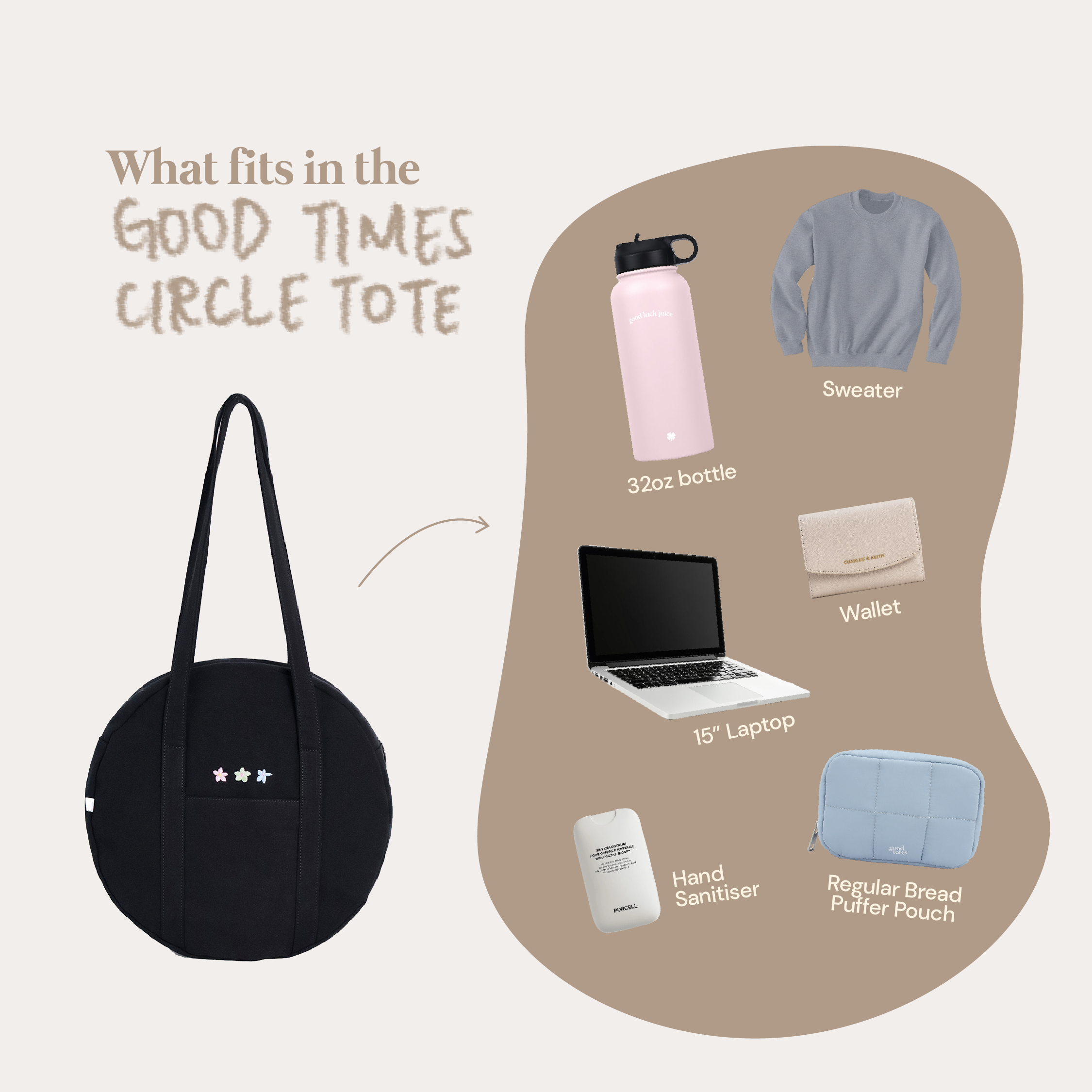 Good Times Circle Tote (Cream)