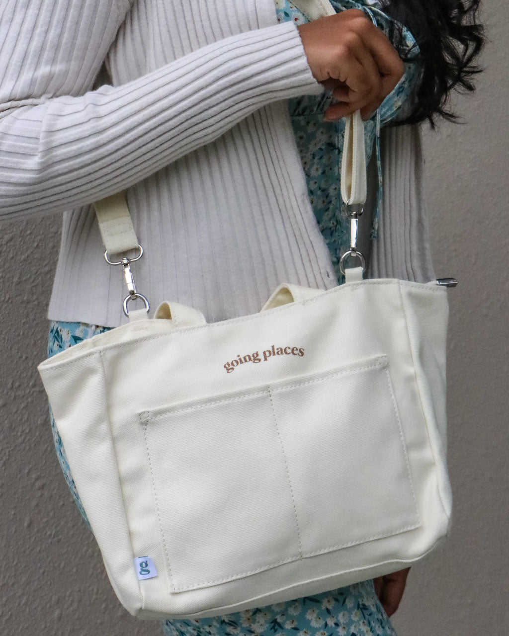 Mini Going Places Tote (Cream)