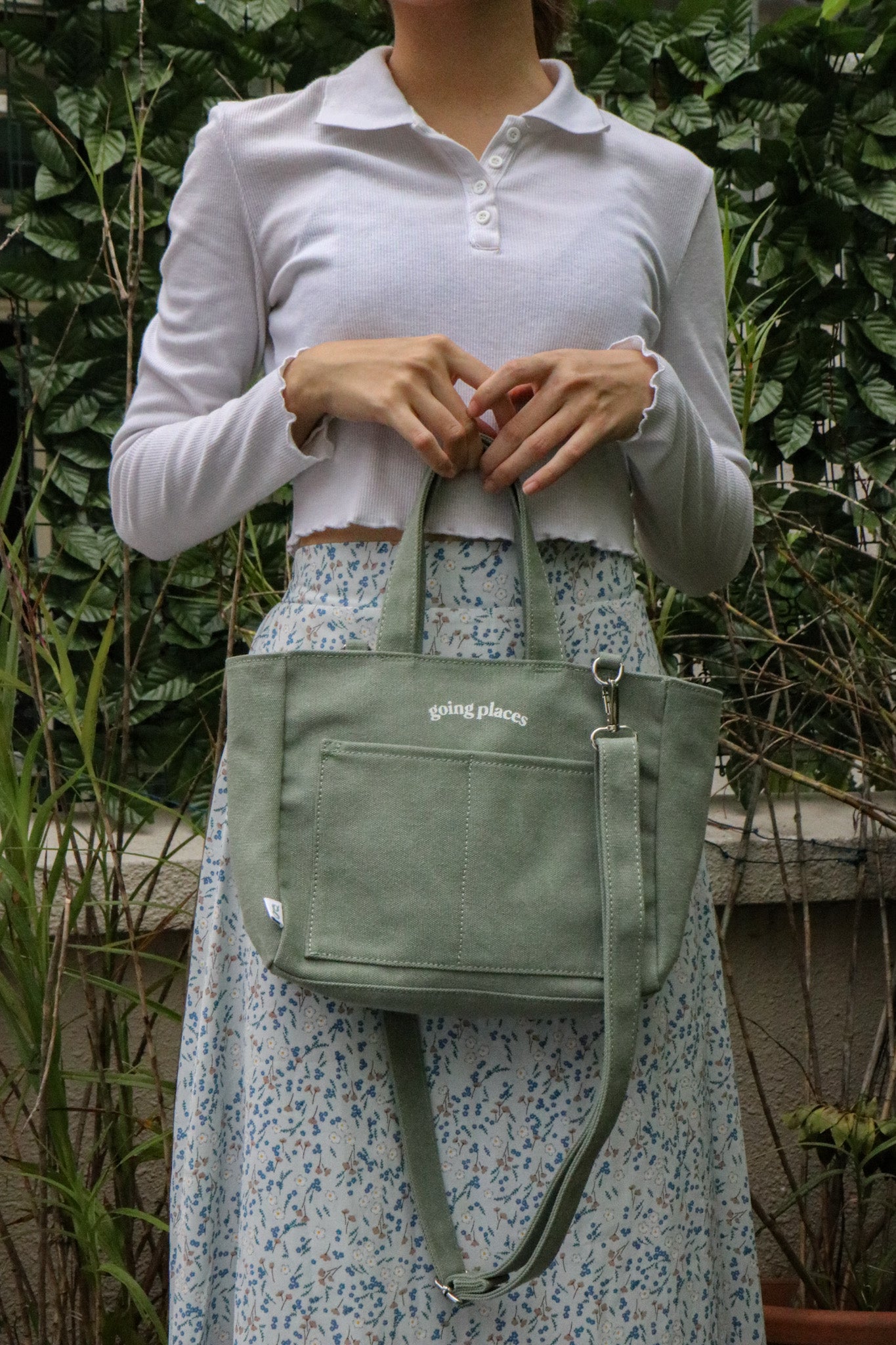 Mini Going Places Tote (Sea Sage)